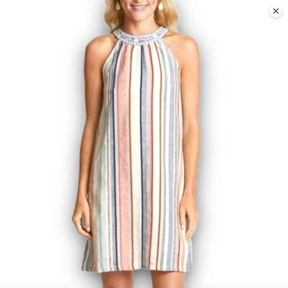 THML Summer Striped Halter Dress XS - Picture 9 of 13